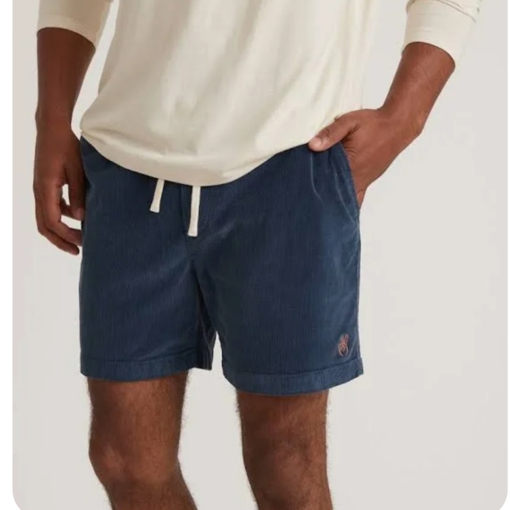 Marine Layer NWT Saturday Cord Short in Dark Denim Size 2XL